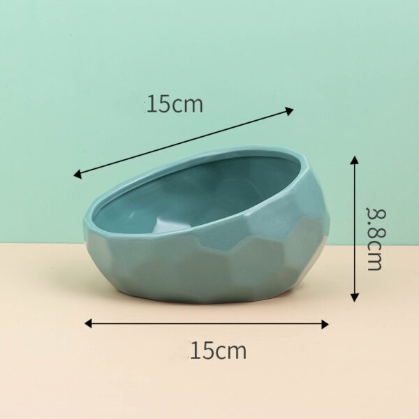 Pet Supplies Bowl Ceramic Cat Bowl Dog Bowl Oblique Mouth - Image 3