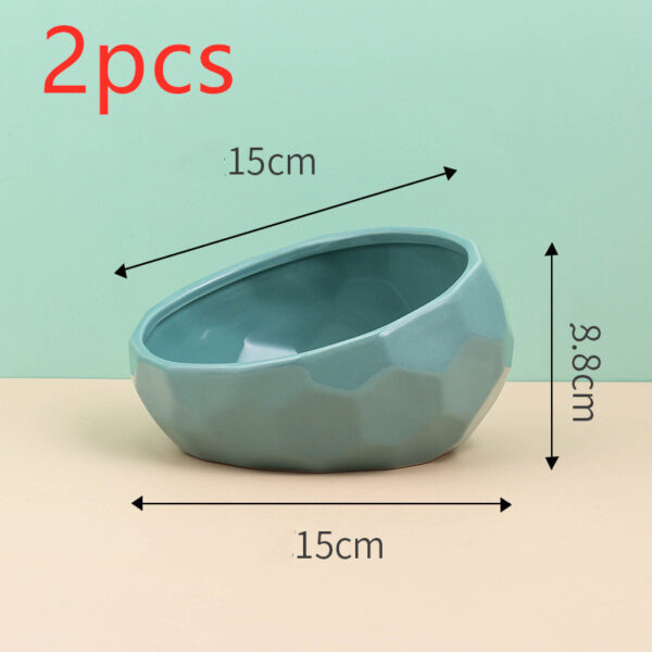 Pet Supplies Bowl Ceramic Cat Bowl Dog Bowl Oblique Mouth - Image 4